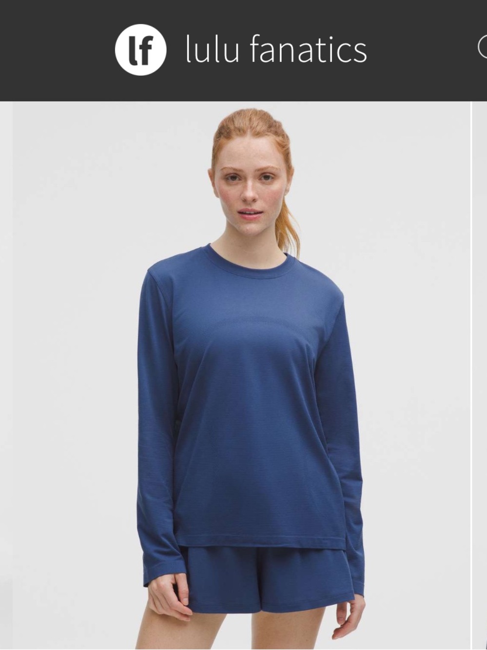 Lululemon Swiftly Relaxed Long-Sleeve Shirt Updated Fit Sz 2 Blue Twill 230